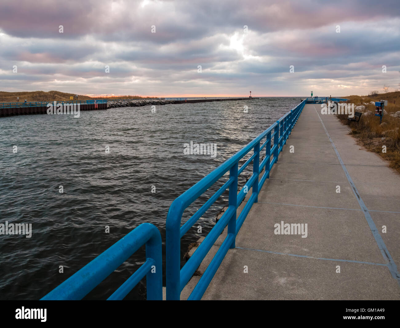 White River Channel and Lighthouse Whitehall Michigan, Wabiningo