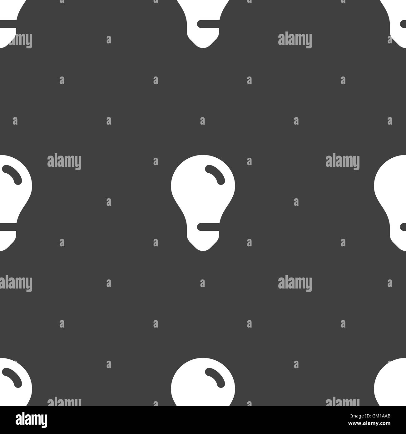 light bulb, idea icon sign. Seamless pattern on a gray background. Vector Stock Vector