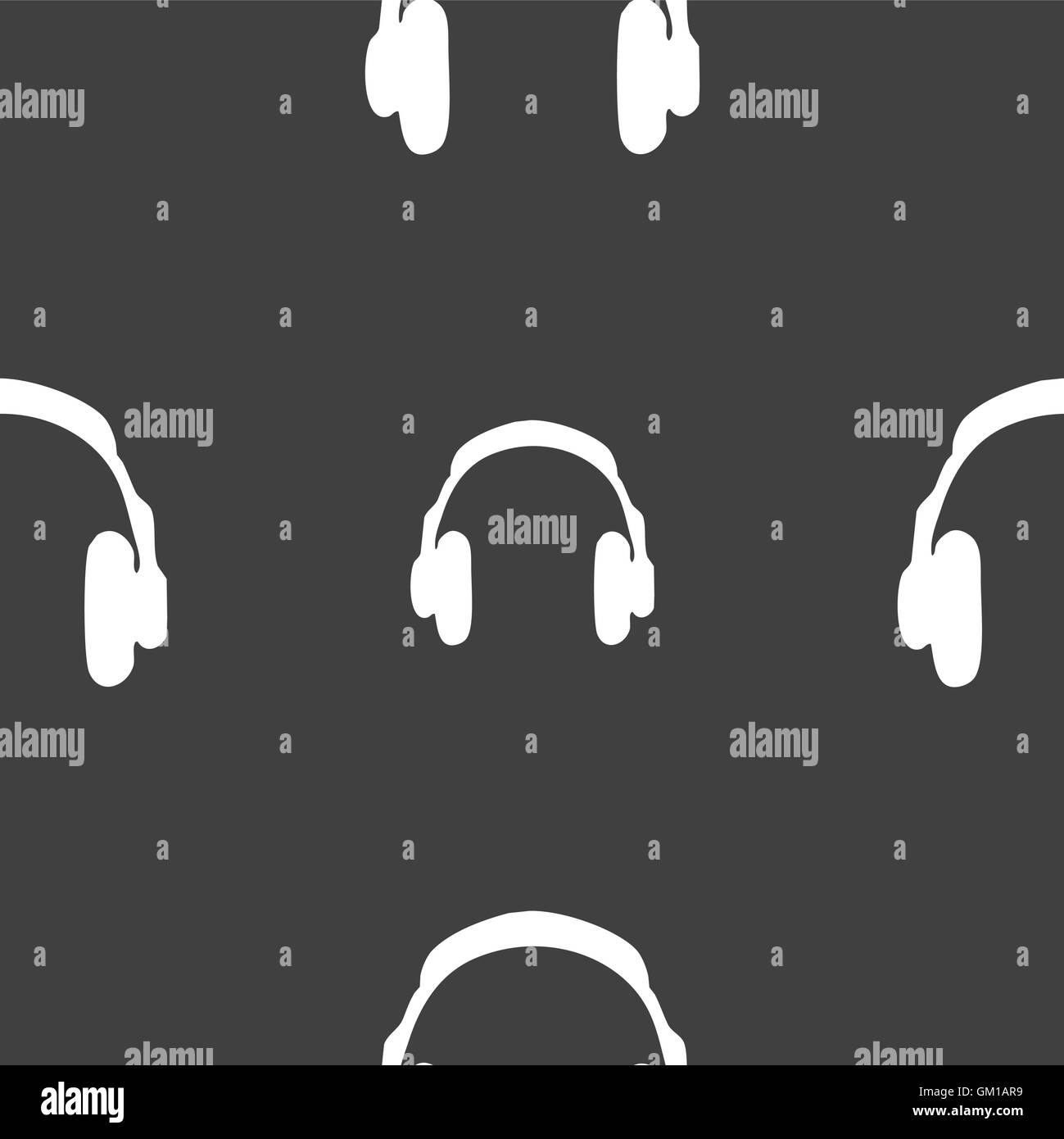 headsets icon sign. Seamless pattern on a gray background. Vector Stock ...