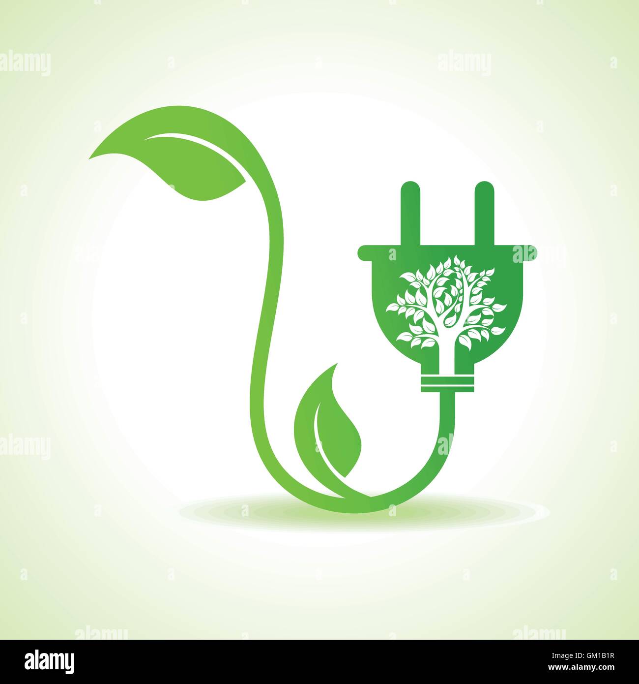 Ecology concept with electric plug - vector illustration Stock Vector ...