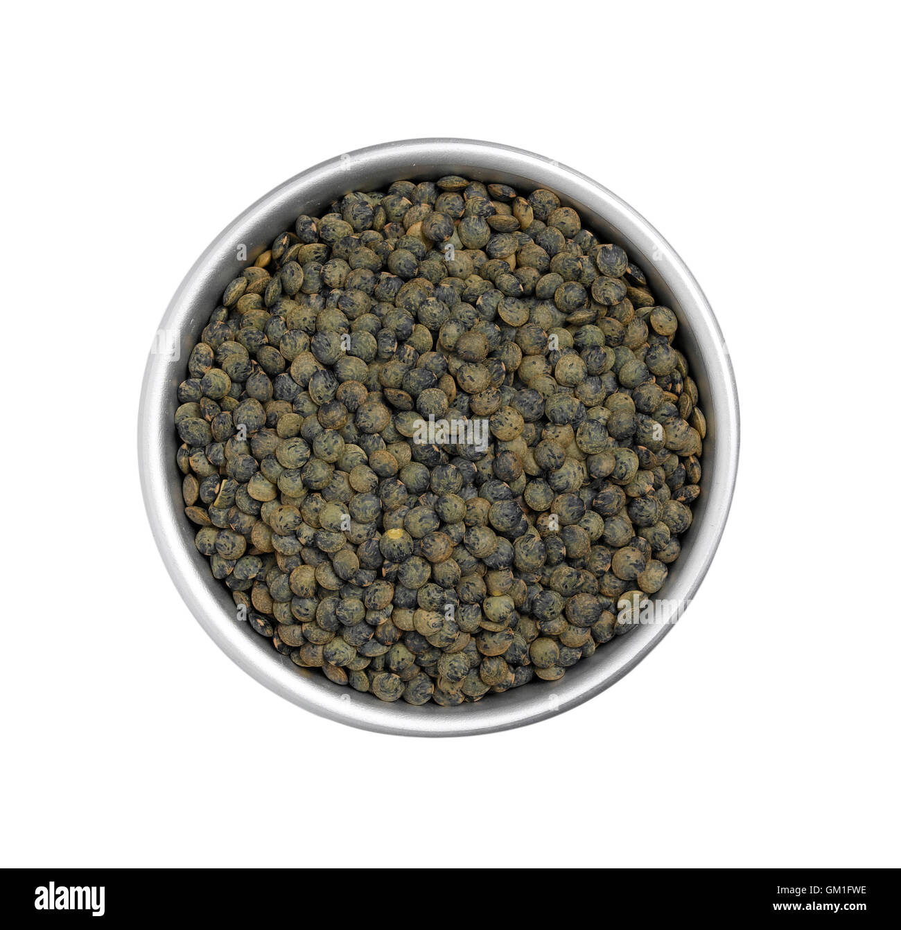 Green Lentil from above Stock Photo