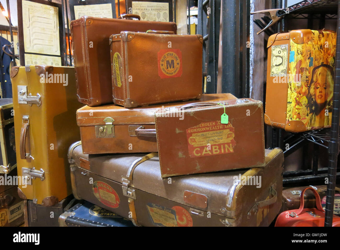 CAMDEN market Old suitcases on the market Stock Photo