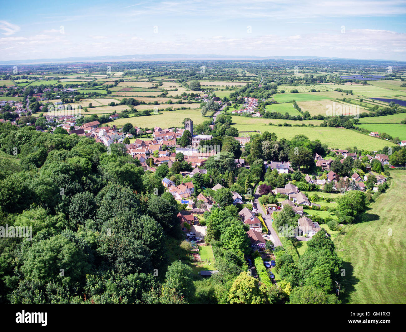 Bird's eye view of Banwell, Somerset, England Stock Photo