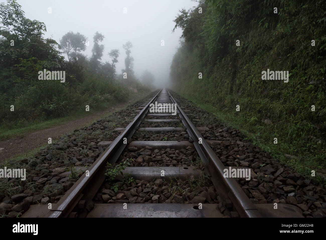 Railway line of Kalka Shimla world heritage site Stock Photo