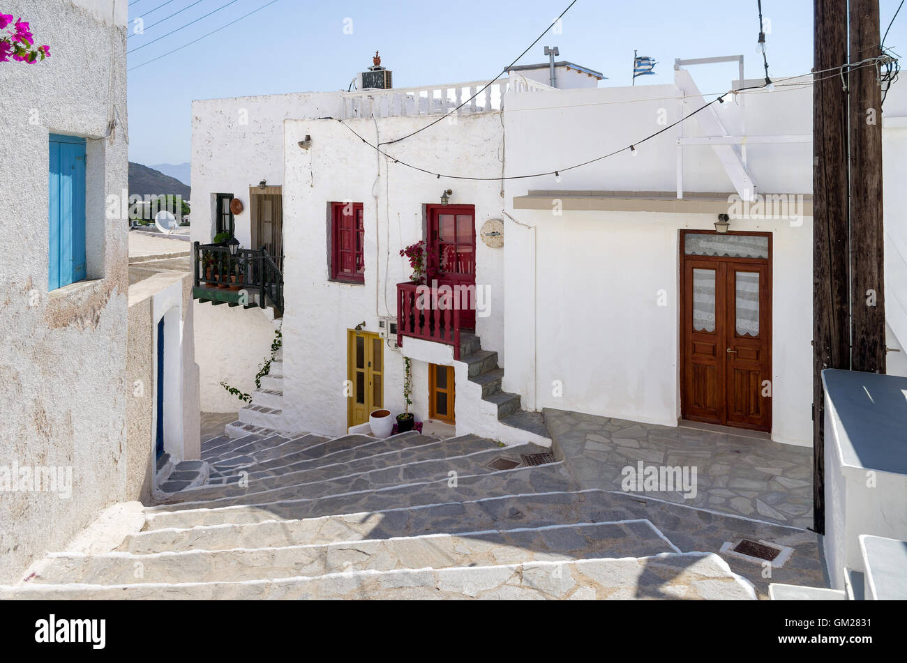 Street in Milos island, Cyclades, Greece Stock Photo - Alamy