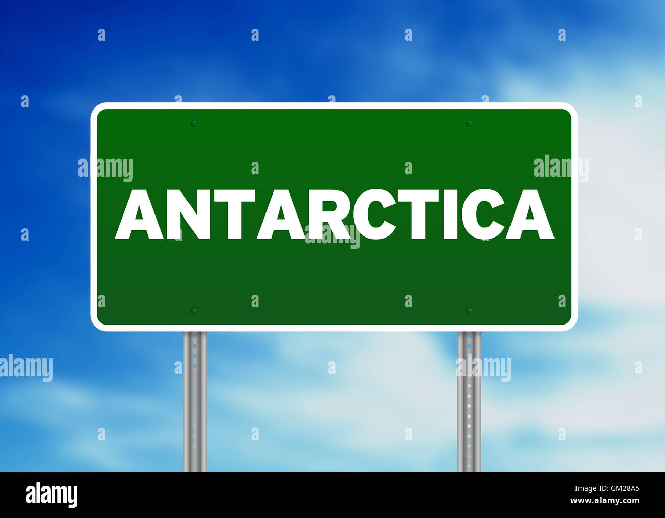 Antarctica Highway Sign Stock Photo