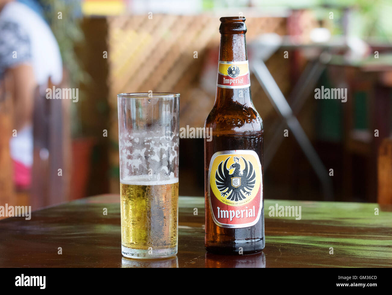 Imperial beer, the local beer, brewed in Costa Rica, Central America