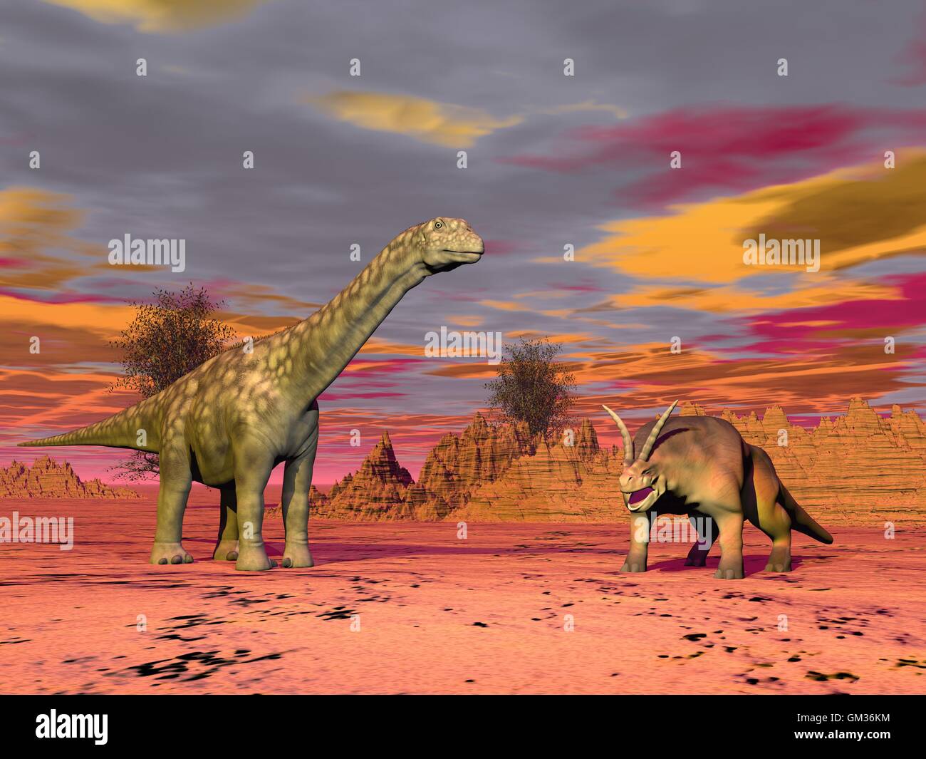 Prehistoric scene Stock Photo