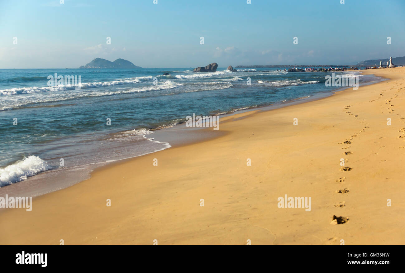 Background image of blue sky and sea beach Stock Photo - Alamy