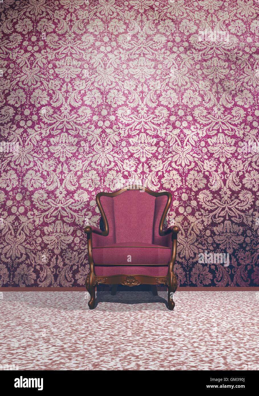 Vintage armchair - 3D render Stock Photo - Alamy