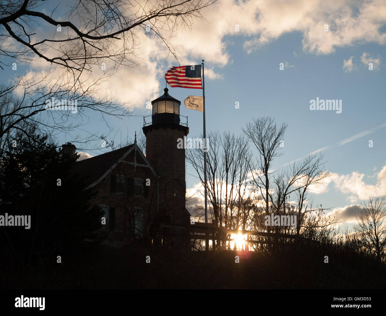 White River Channel and Lighthouse Whitehall Michigan, Wabiningo