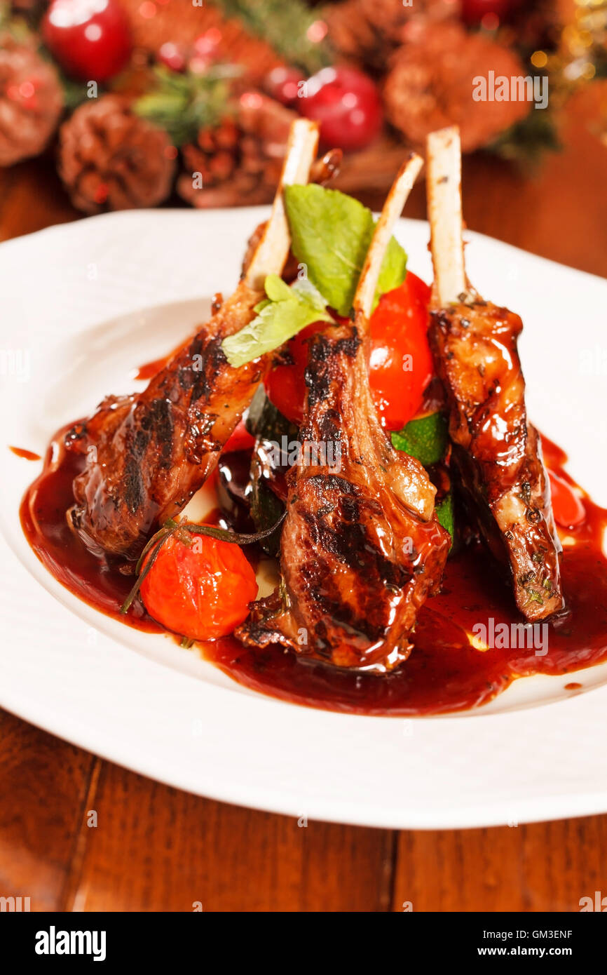 Roasted lamb ribs Stock Photo - Alamy