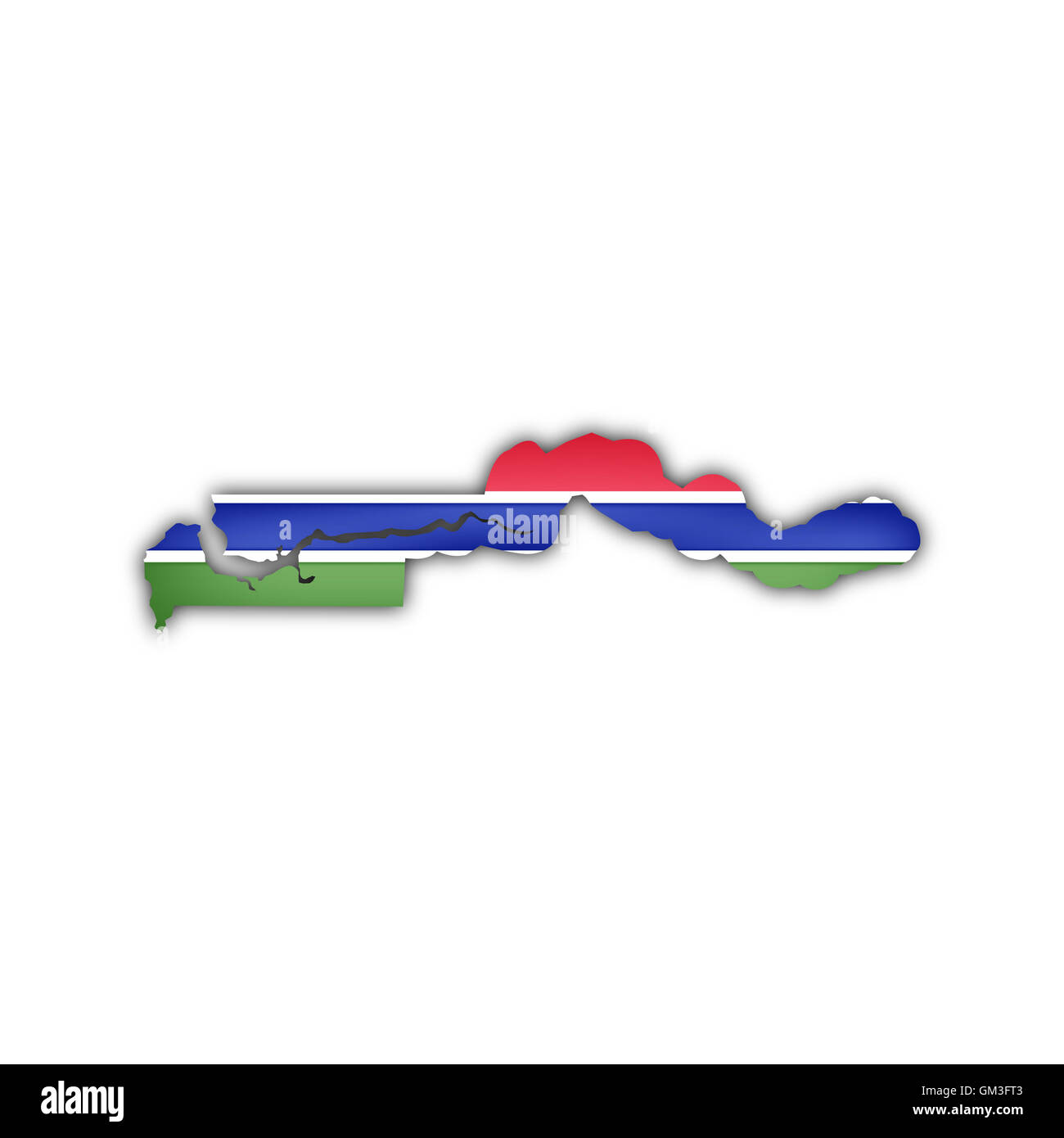 map and flag of gambia Stock Photo - Alamy