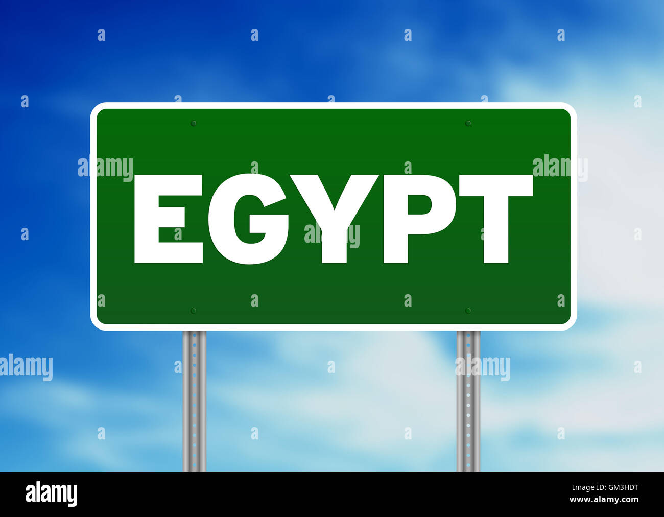 Egypt Highway Sign Stock Photo