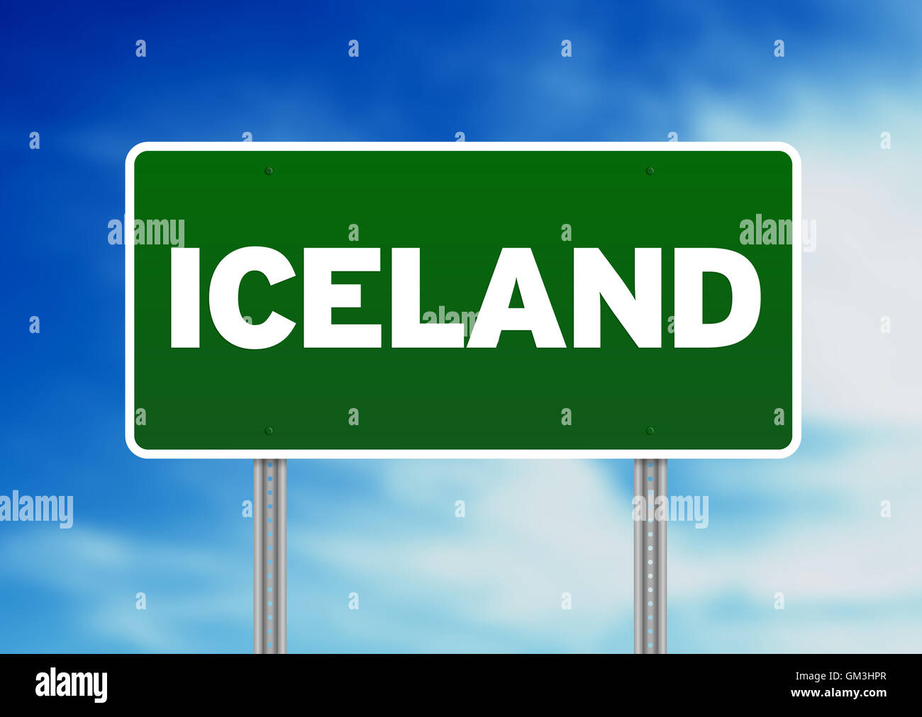 Iceland Highway Sign Stock Photo - Alamy