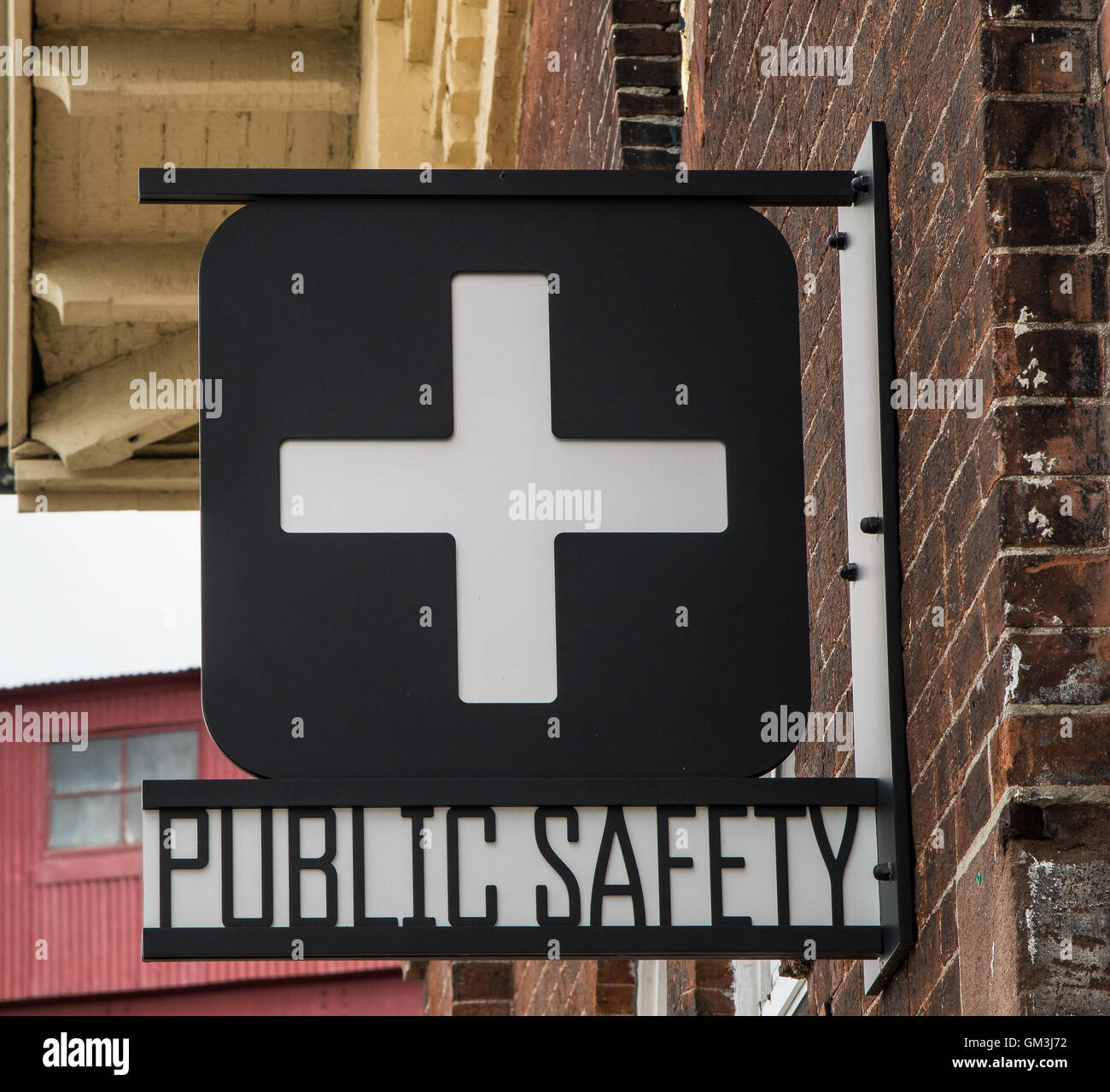 Public safety sign. Stock Photo
