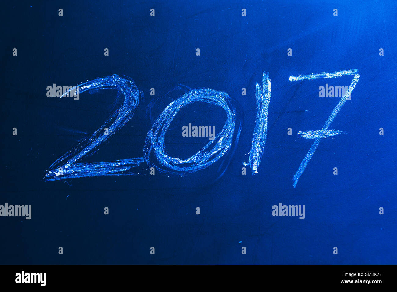 Year number 2017 written with the white chalk on the blackboard Stock ...