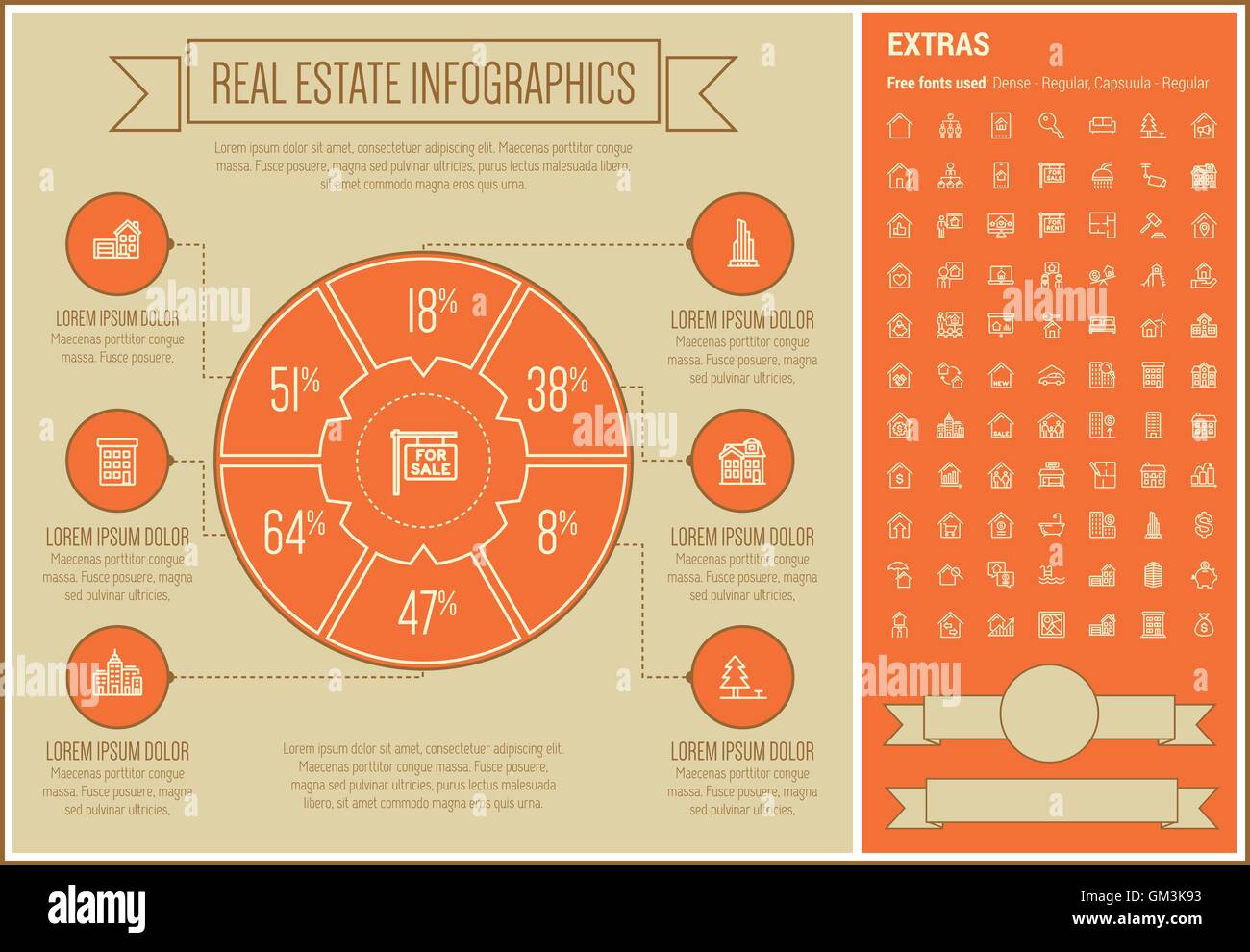 Real Estate Line Design Infographic Template Stock Vector Image & Art