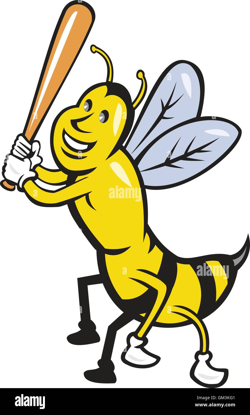 Killer Bee Baseball Player Batting Isolated Cartoon Stock Vector Image &  Art - Alamy