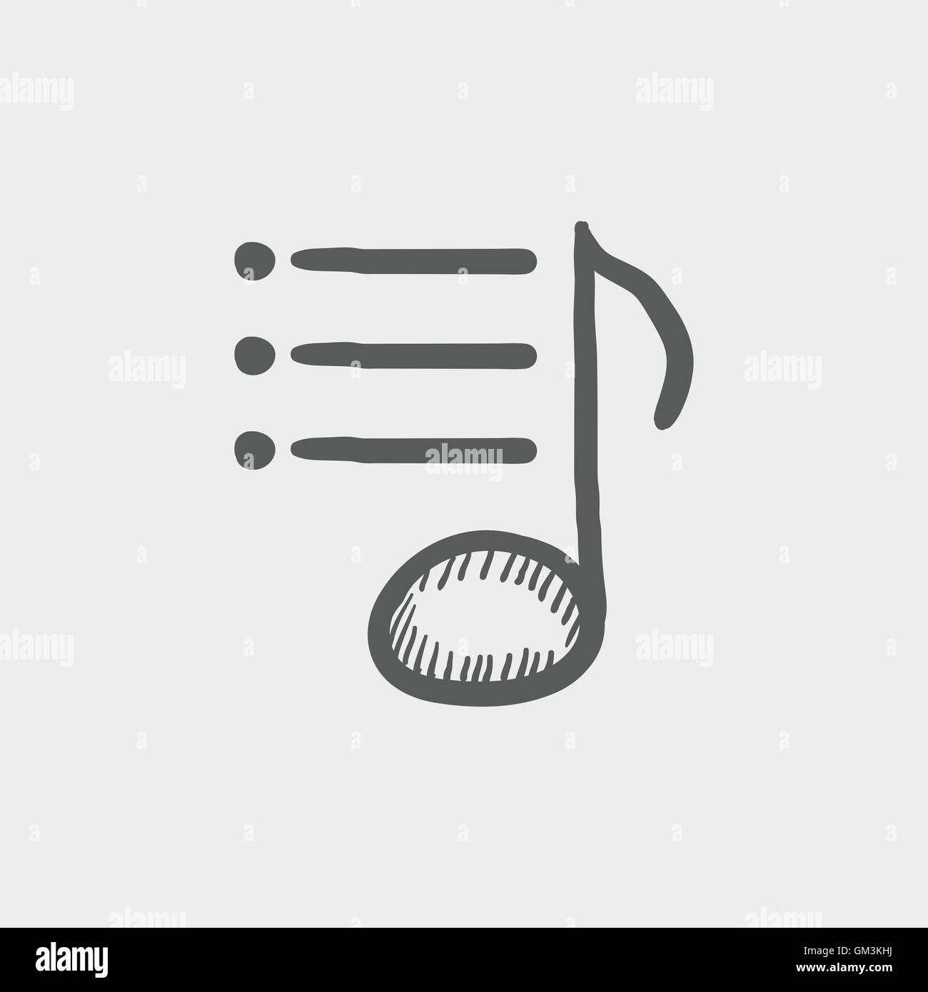 Musical note with bar sketch icon Stock Vector Image & Art Alamy