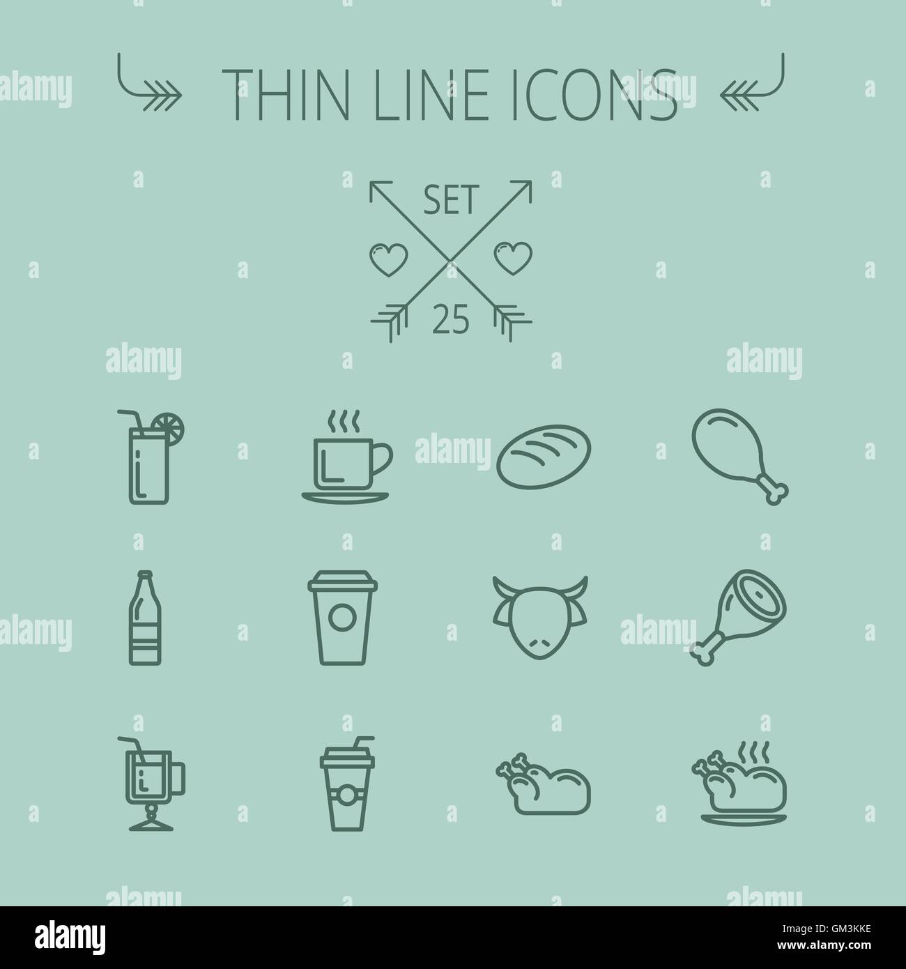Food thin line icon set Stock Vector Image & Art - Alamy