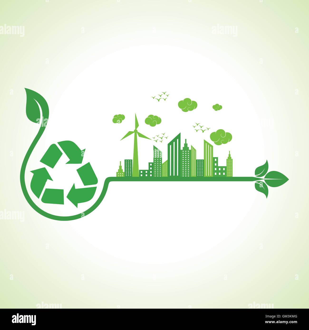 Ecology concept with recycle icon - vector illustration Stock Vector ...