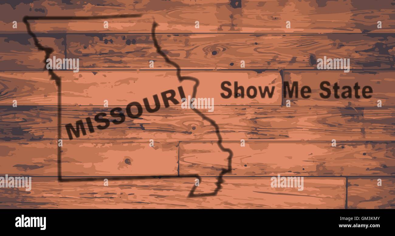 Missouri Map Brand Stock Vector