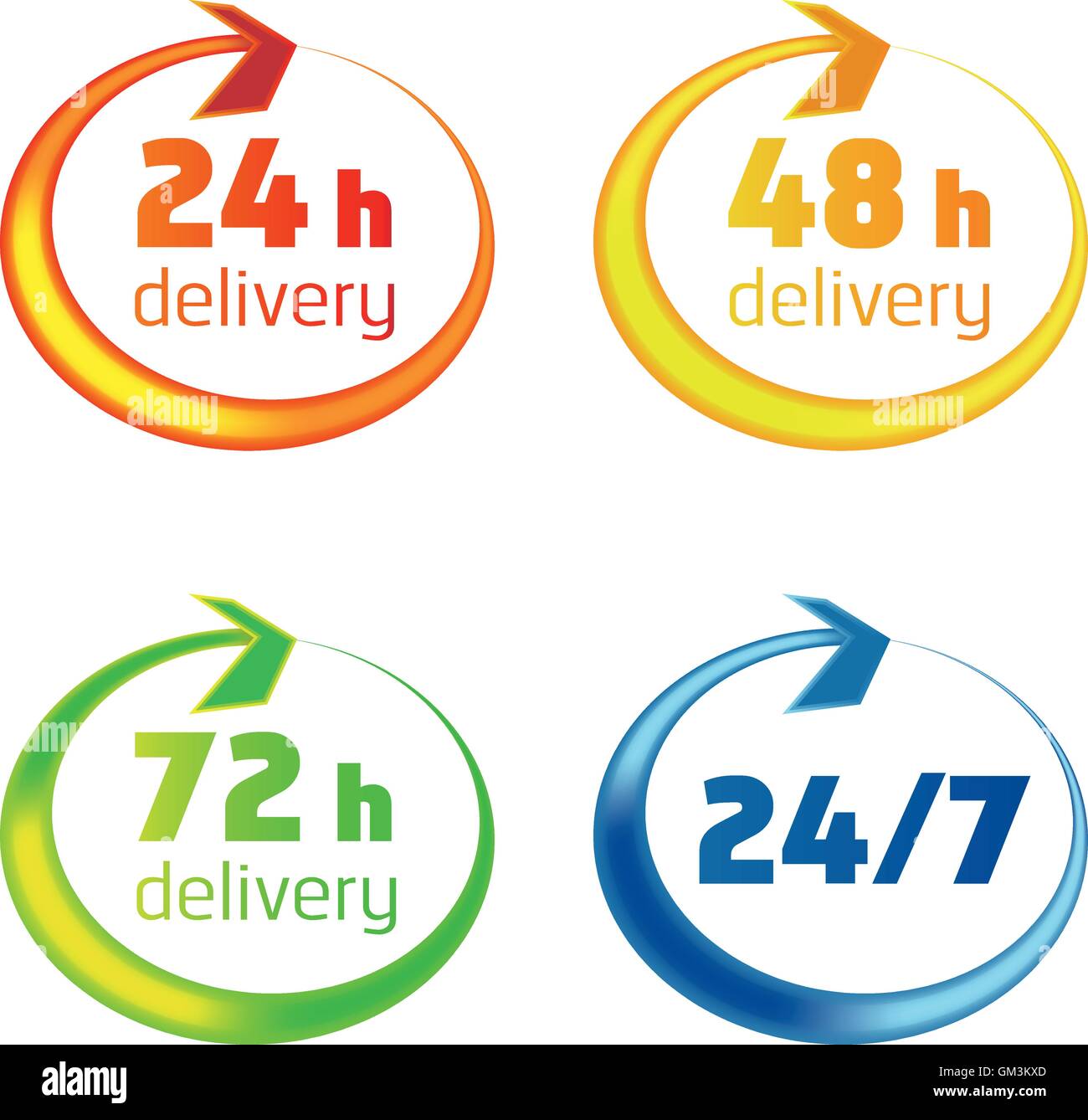 Around the clock delivery vector icons Stock Vector