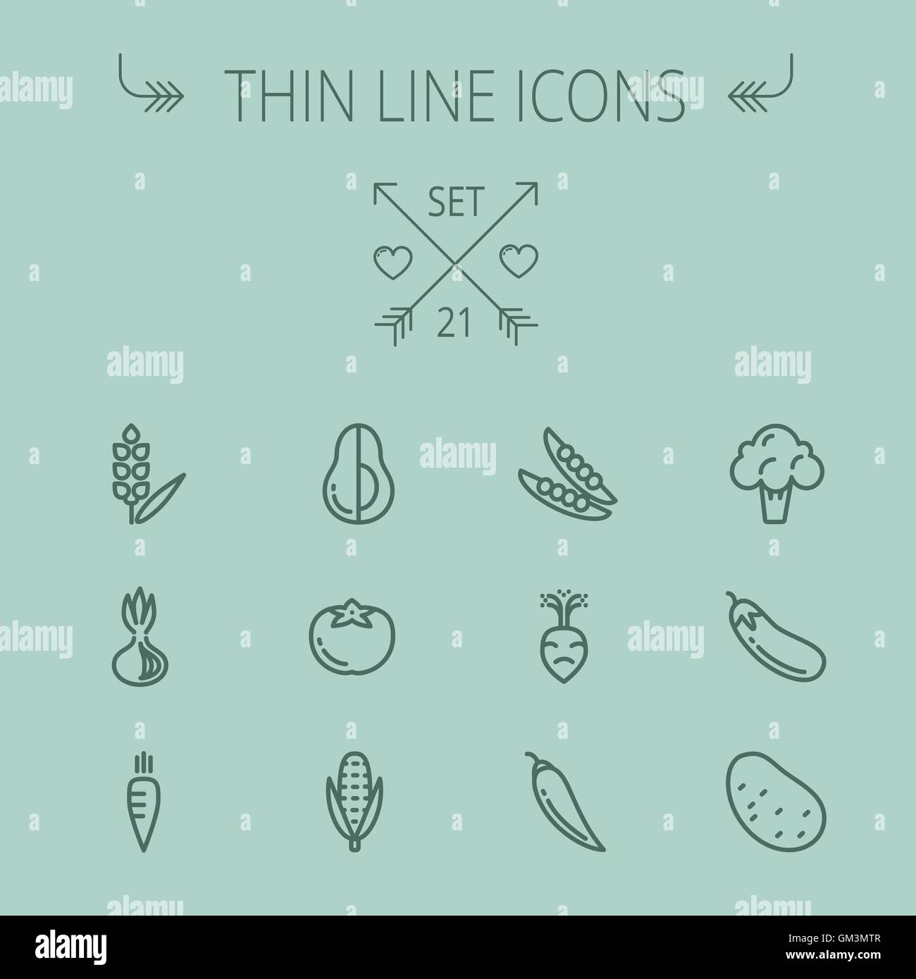 Food thin line icon set Stock Vector Image & Art - Alamy