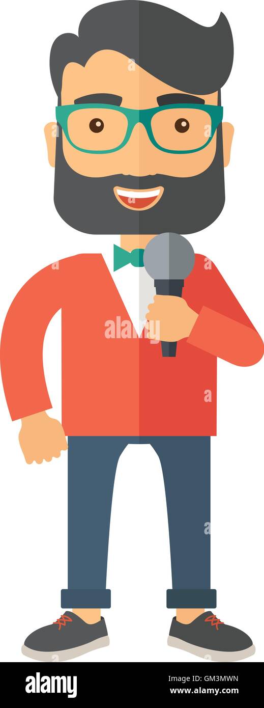 Broadcaster with microphone Stock Vector Image & Art - Alamy