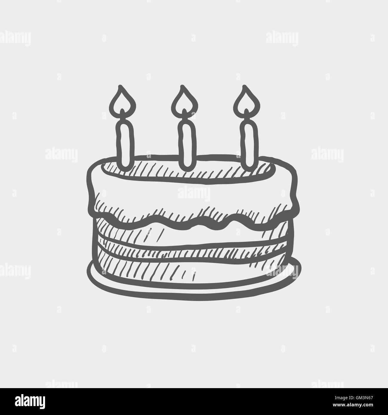 Birthday Celebration Cake Number 4 Drawing Stock Illustration - Download  Image Now - Sketch, Confetti, Celebration - iStock