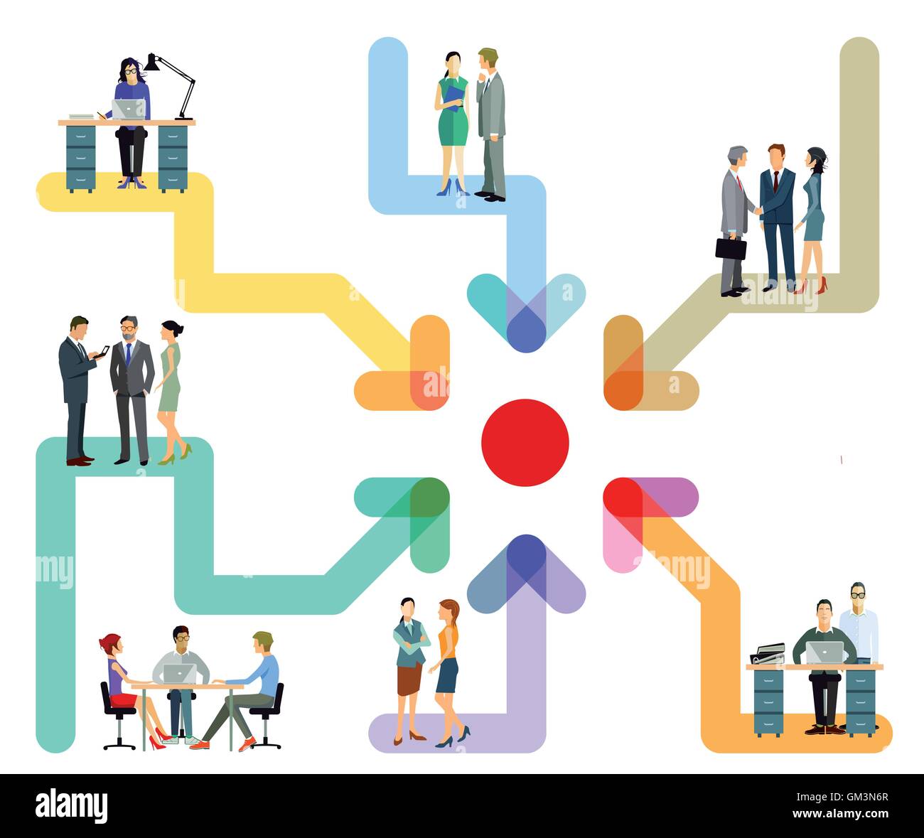 Employee collaboration in the office Stock Vector