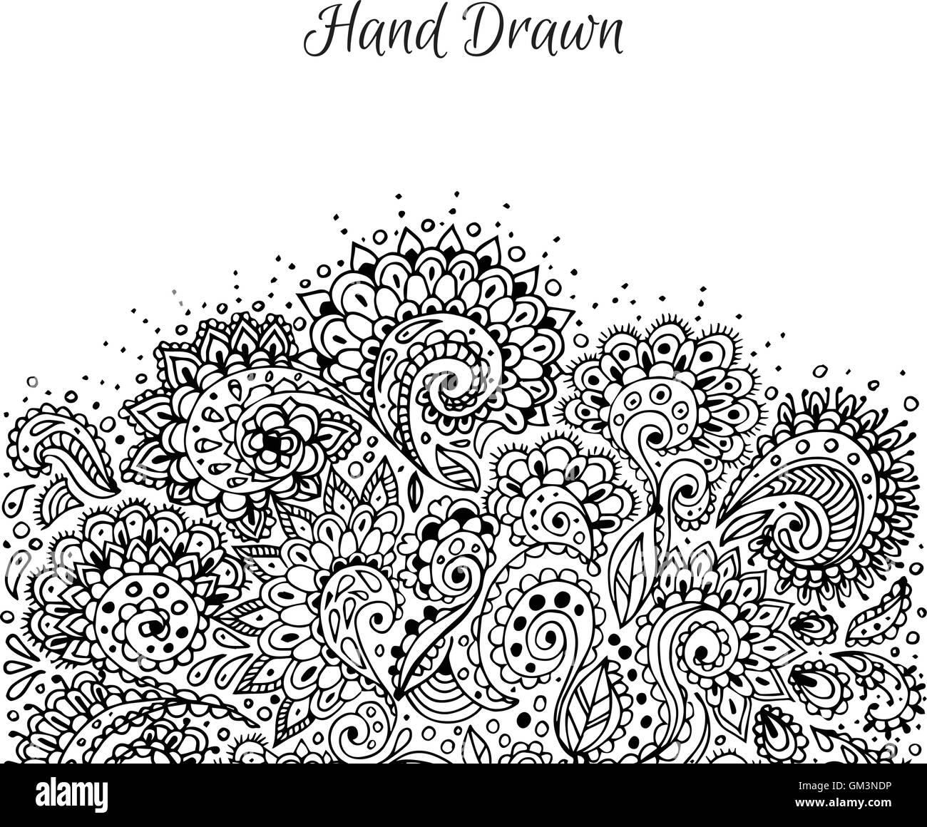 Floral hand drawn doodle Stock Vector Image & Art - Alamy