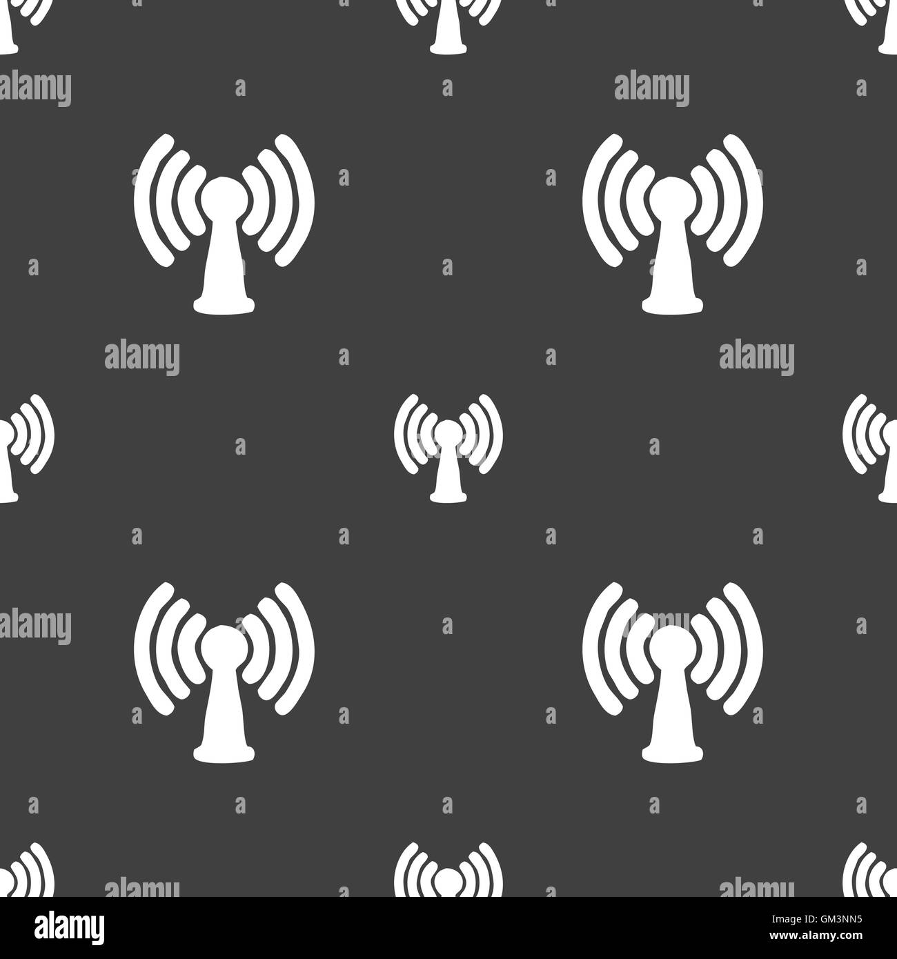 Wi-fi, internet icon sign. Seamless pattern on a gray background. Vector Stock Vector