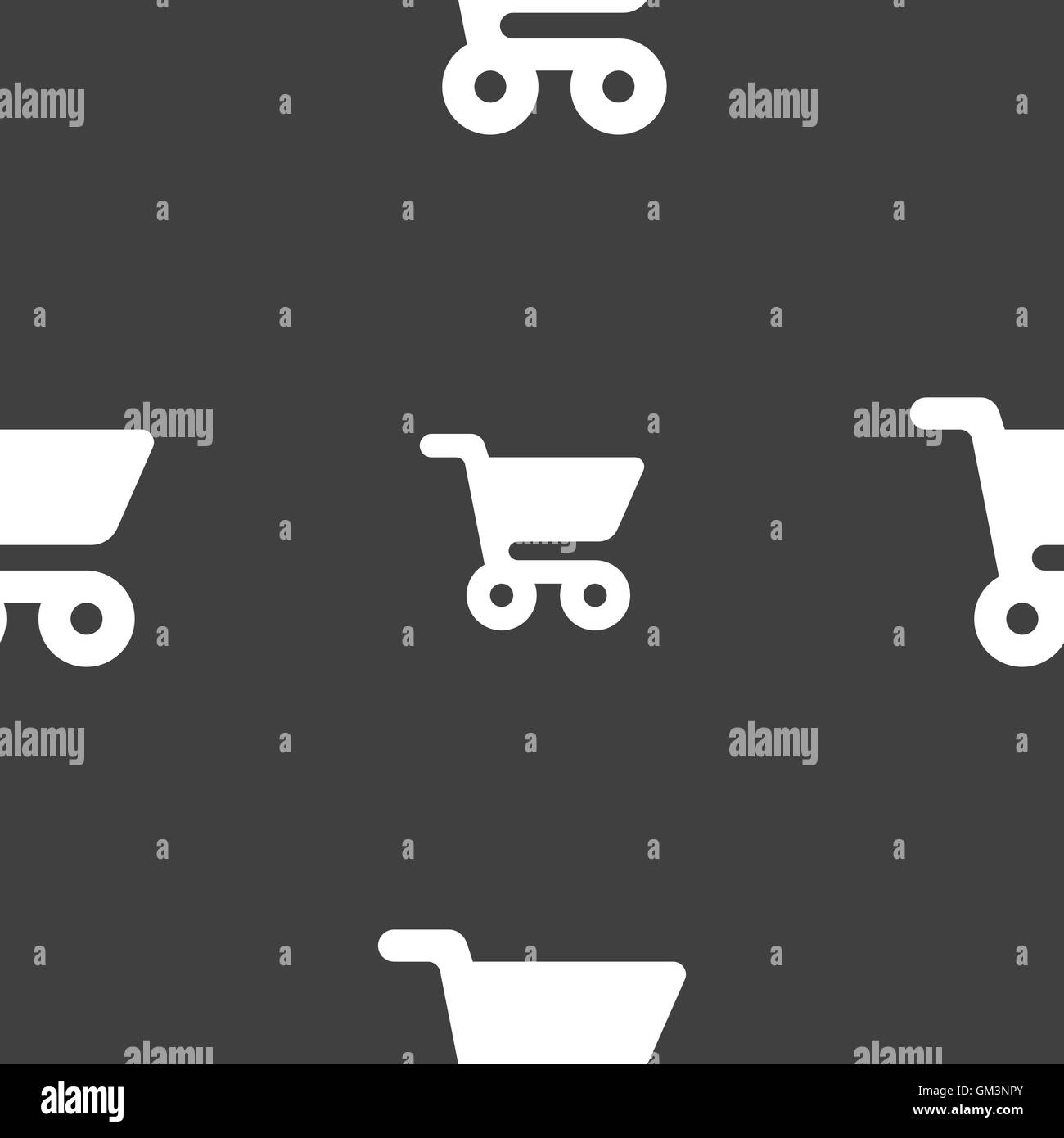 shopping basket icon sign. Seamless pattern on a gray background