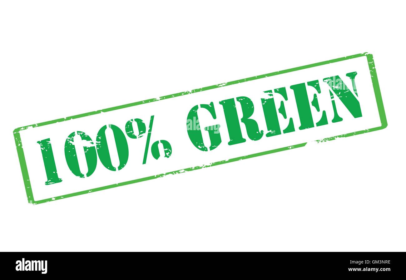 One hundred percent green Stock Vector