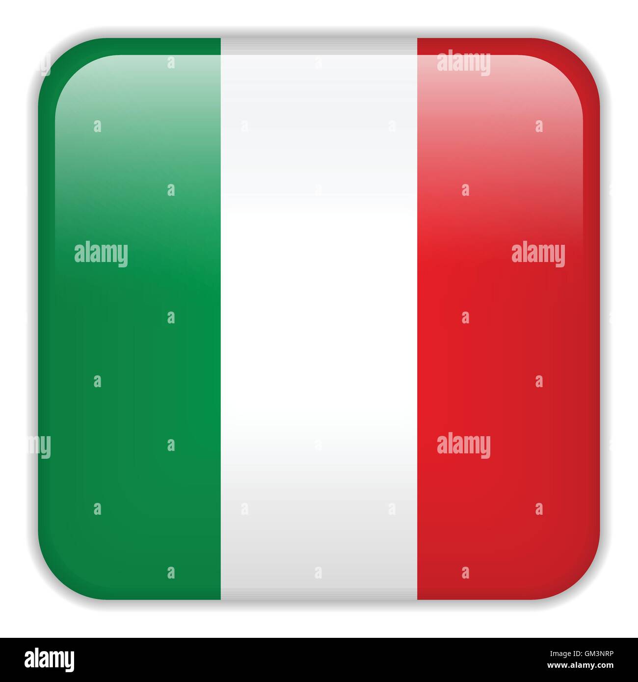 Italy Flag Smartphone Application Square Buttons Stock Vector