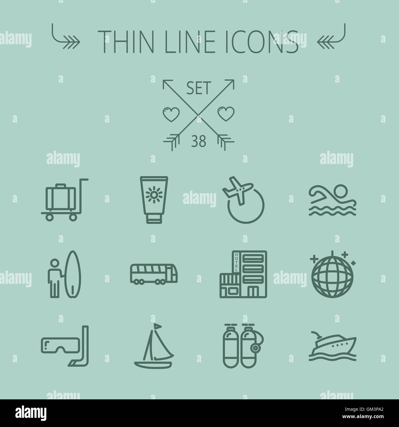 Travel thin line icon set Stock Vector Image & Art - Alamy