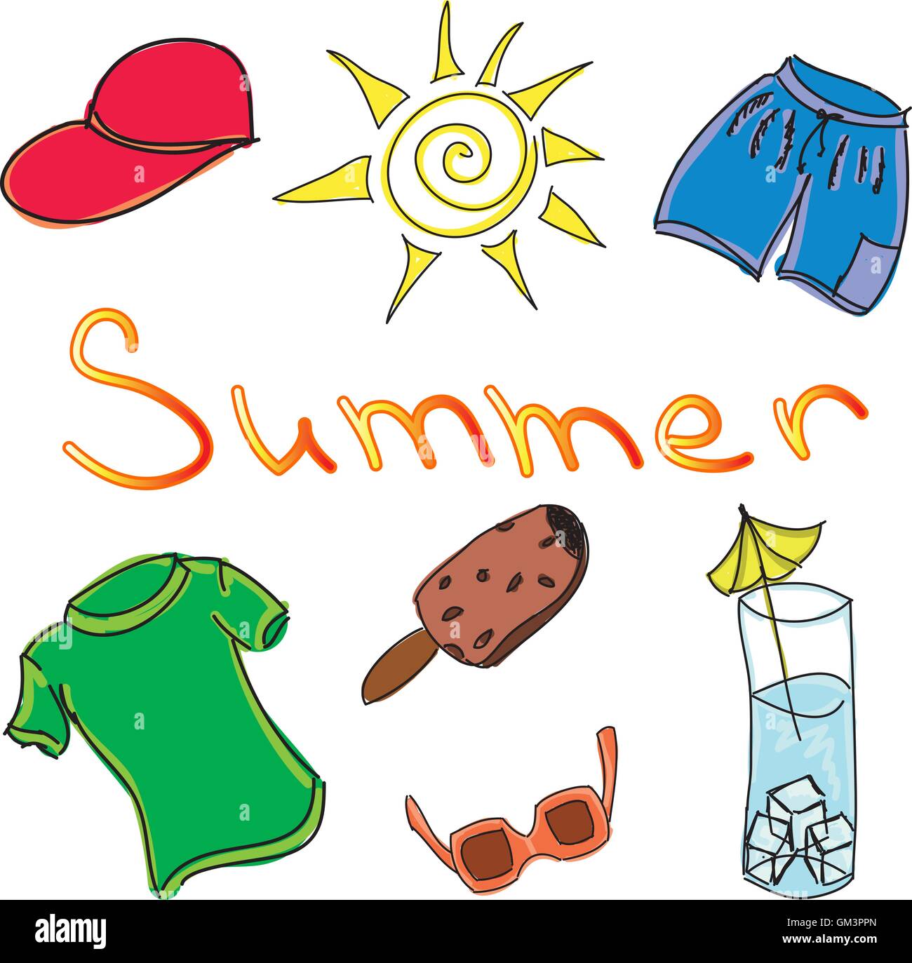 Drawn colored summer clothes Stock Vector Image & Art - Alamy Drawn colored summer clothes Stock Vector Image & Art - Alamy