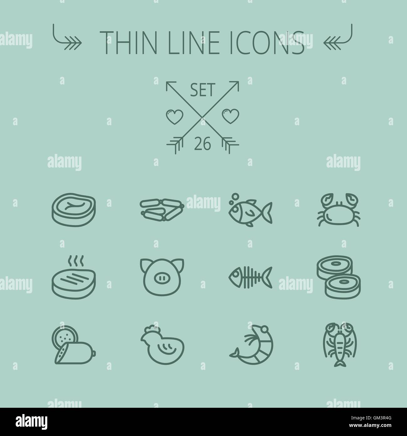 Food thin line icon set Stock Vector Image & Art - Alamy