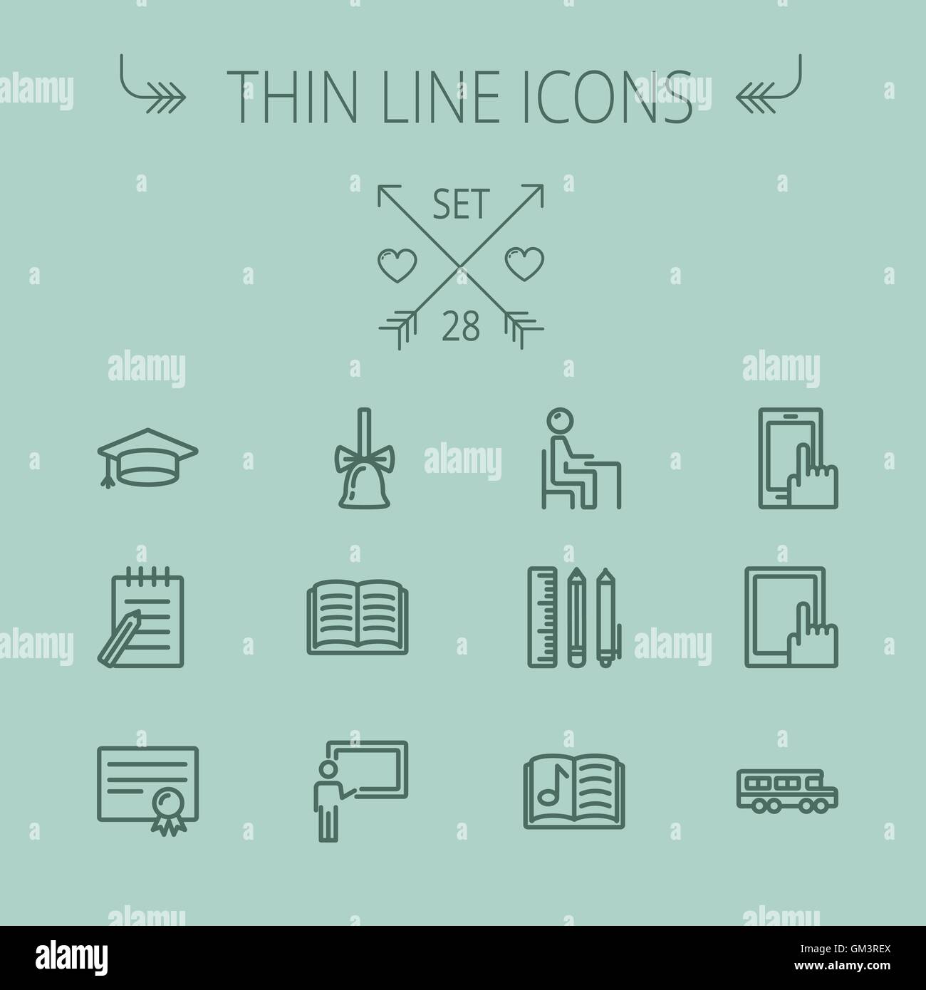 Education thin line icon set Stock Vector Image & Art - Alamy