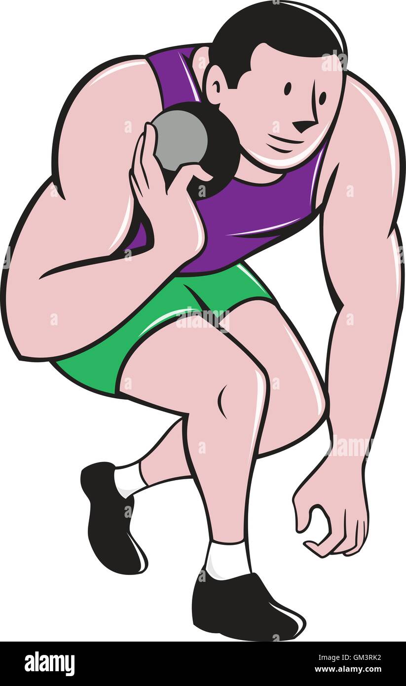 Shot Put Track and Field Athlete Cartoon Stock Vector Image & Art Alamy