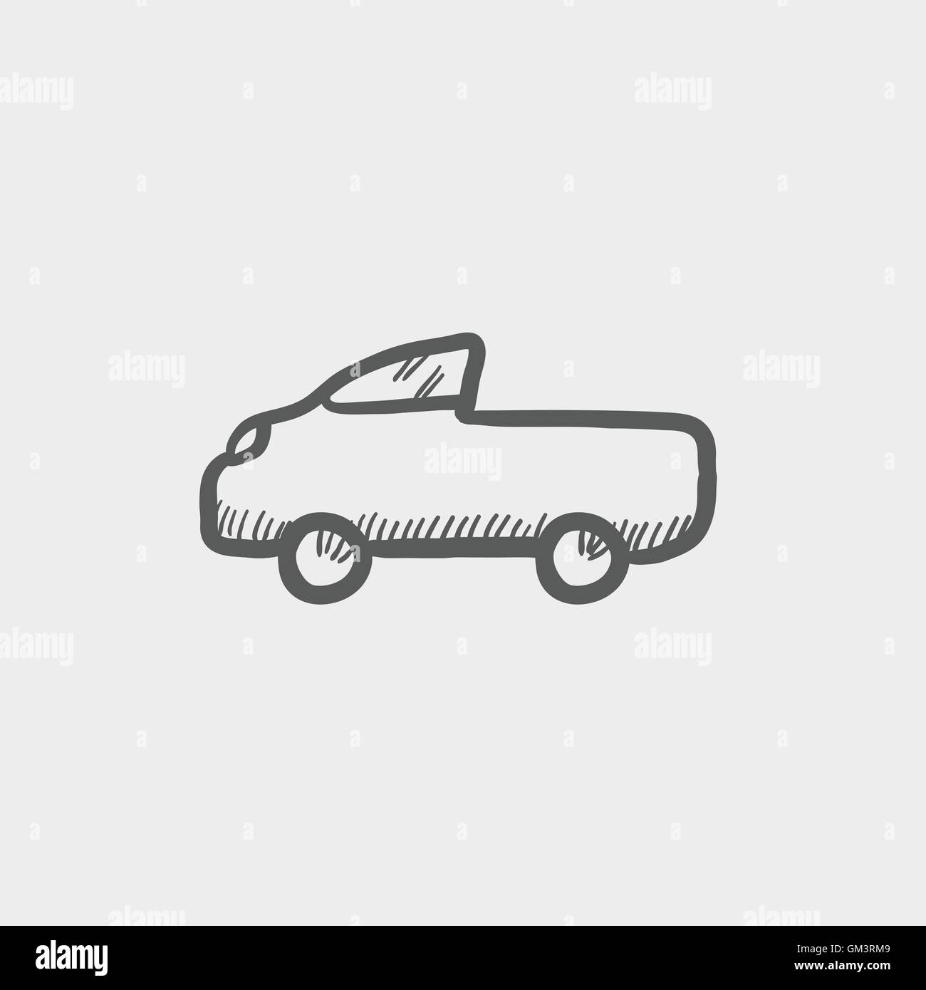 Pick up truck sketch icon Stock Vector