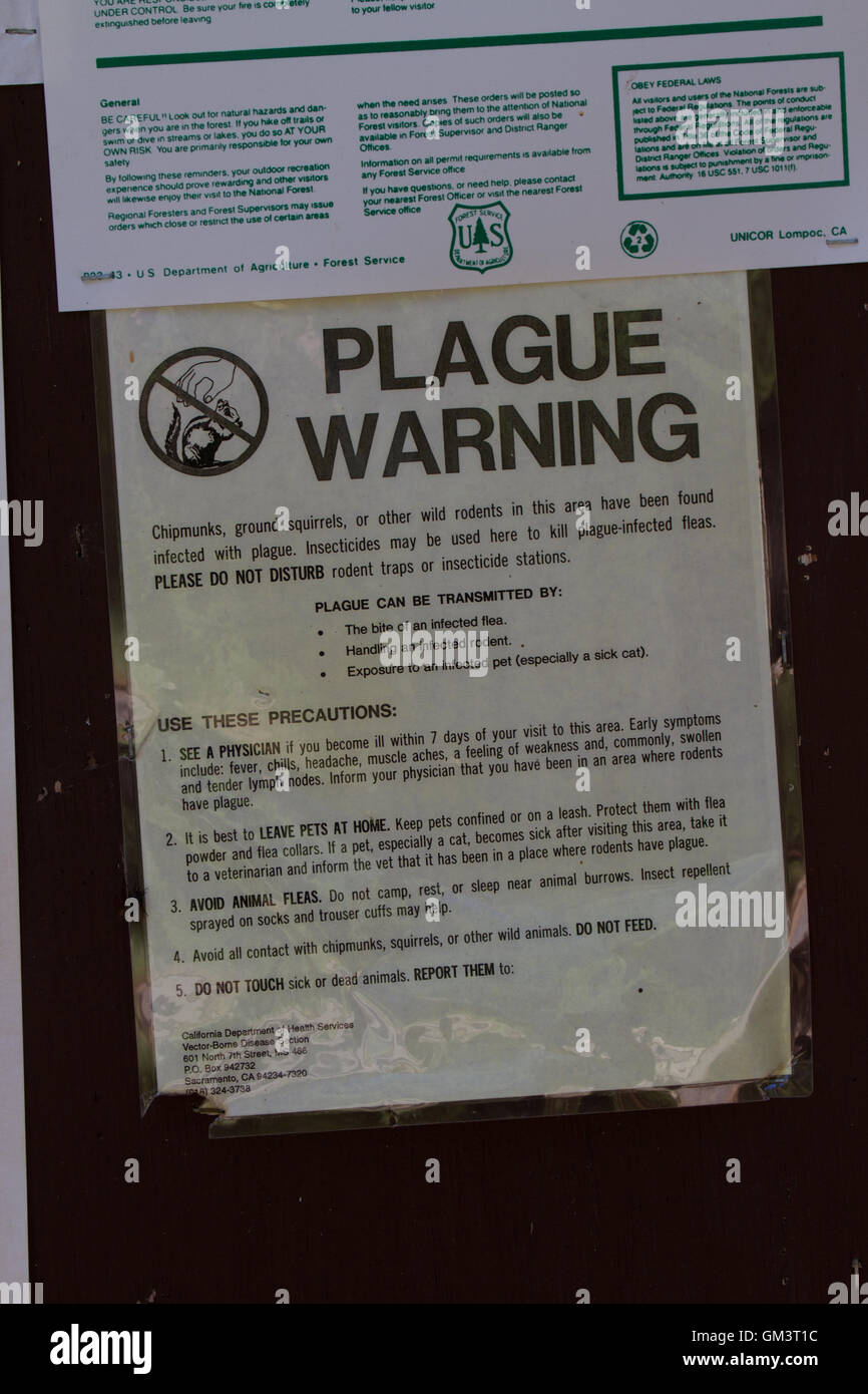 Plague warning poster. USA Stock Photo Alamy