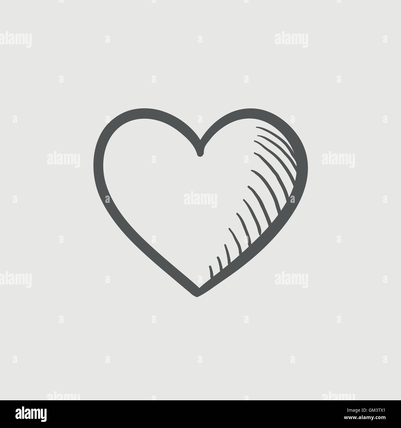 Heart sketch icon Stock Vector