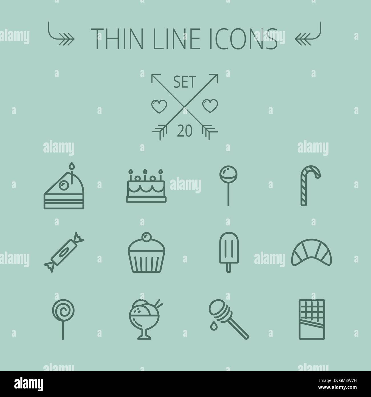 Food thin line icon set Stock Vector Image & Art - Alamy