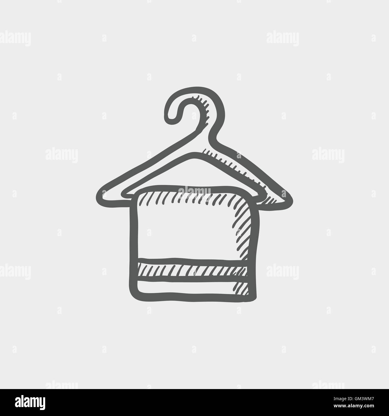 Towel on hanger sketch icon Stock Vector