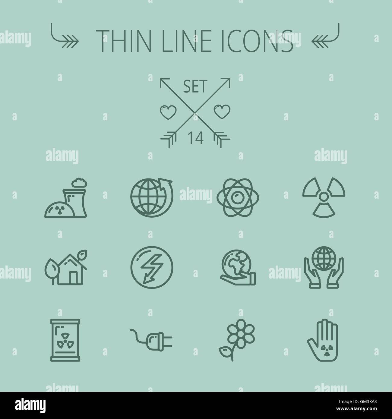 Ecology thin line icon set Stock Vector Image & Art - Alamy