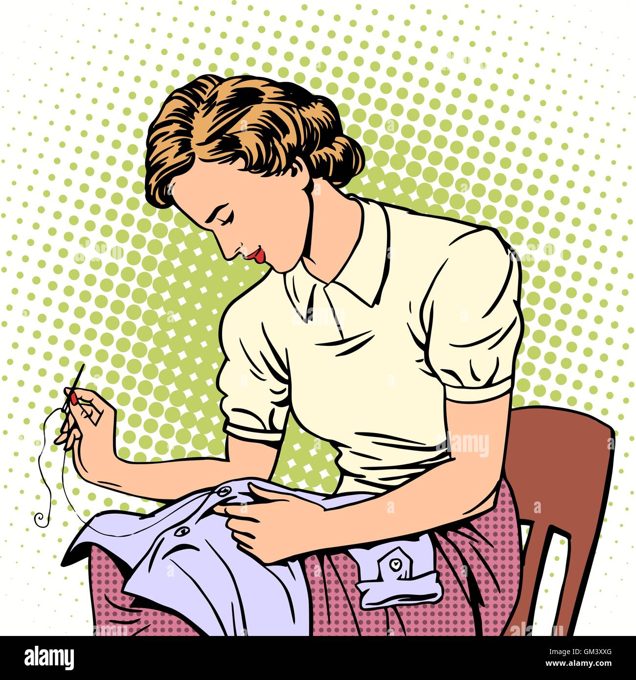Sewing needle cartoon hi-res stock photography and images - Alamy