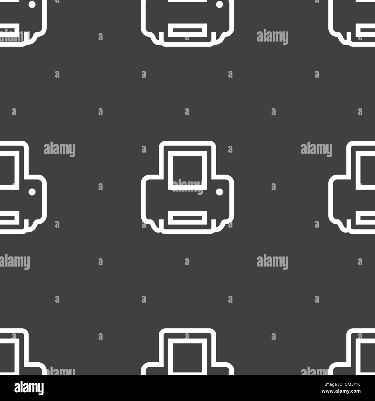 Printing icon sign. Seamless pattern on a gray background. Vector Stock ...